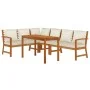 Garden dining set and cushions 5 pieces solid acacia wood by , Garden sets - Ref: Foro24-3154966, Price: 666,13 €, Discount: %