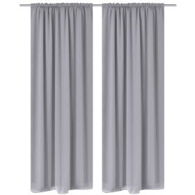 2 cortinas grises oscuras con jaretas, blackout 135 x 245 cm 2 cortinas grises oscuras con jaretas, blackout 135 x 245 cm