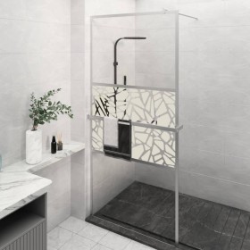 Mampara ducha con estante vidrio ESG y aluminio cromo 80x195 cm