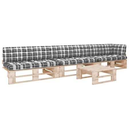 4-piece pallet furniture and impregnated pine wood cushions by , Garden sets - Ref: Foro24-3066758, Price: 395,14 €, Discount: %