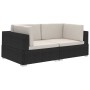 Eck-Sektionssitz mit 2-teiligen schwarzen PE-Rattan-Kissen. von vidaXL, Modulare Sofas für den Außenbereich - Ref: Foro24-472...