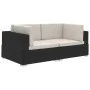 Eck-Sektionssitz mit 2-teiligen schwarzen PE-Rattan-Kissen. von vidaXL, Modulare Sofas für den Außenbereich - Ref: Foro24-472...