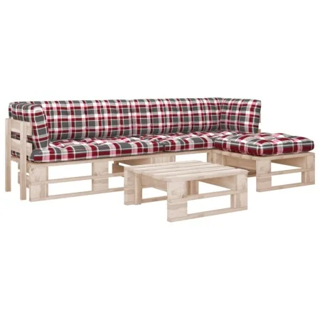 4-piece pallet furniture and impregnated pine wood cushions by , Garden sets - Ref: Foro24-3066829, Price: 319,34 €, Discount: %