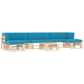 6-piece pallet furniture and impregnated pine wood cushions by , Garden sets - Ref: Foro24-3066965, Price: 468,08 €, Discount: %