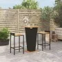 Mesa bar y taburetes jardín 3 pzas madera acacia ratán PE negro de , Conjuntos de jardín - Ref: Foro24-3187722, Precio: 244,9...