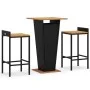 Mesa bar y taburetes jardín 3 pzas madera acacia ratán PE negro de , Conjuntos de jardín - Ref: Foro24-3187722, Precio: 244,9...