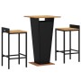 Bartisch und Gartenhocker 3 Stück Akazienholz PE Rattan schwarz von , Gartensets - Ref: Foro24-3187722, Preis: 248,72 €, Raba...