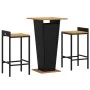 Mesa bar y taburetes jardín 3 pzas madera acacia ratán PE negro de , Conjuntos de jardín - Ref: Foro24-3187722, Precio: 244,9...