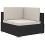 Eck-Sektionssitz mit 2-teiligen schwarzen PE-Rattan-Kissen. von vidaXL, Modulare Sofas für den Außenbereich - Ref: Foro24-472...
