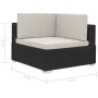 Eck-Sektionssitz mit 2-teiligen schwarzen PE-Rattan-Kissen. von vidaXL, Modulare Sofas für den Außenbereich - Ref: Foro24-472...