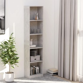 5-tier concrete gray plywood shelf 40x24x175cm by vidaXL, Bookcases and shelves - Ref: Foro24-800850, Price: 64,05 €, Discoun...