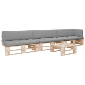 4-piece pallet furniture and impregnated pine wood cushions by , Garden sets - Ref: Foro24-3066747, Price: 387,81 €, Discount: %