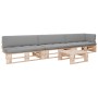 4-piece pallet furniture and impregnated pine wood cushions by , Garden sets - Ref: Foro24-3066747, Price: 428,84 €, Discount: %