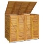 Cobertizo doble para cubo de basura madera acacia 140x89x117 cm