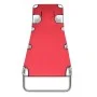 Klappbare Sonnenliege aus Stahl mit rotem Kopfkissen aus Stahl von , Liegen - Ref: Foro24-41483, Preis: 72,18 €, Rabatt: %