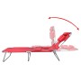 Tumbona plegable de acero con cojín de cabeza acero roja de , Tumbonas - Ref: Foro24-41483, Precio: 66,15 €, Descuento: %