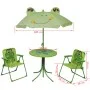 3-piece children's garden table and chairs set with green umbrella by , Garden sets - Ref: Foro24-41843, Price: 76,15 €, Disc...