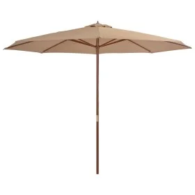 Gartenschirm mit Holzstange 350 cm taupe von , Sonnenschirme - Ref: Foro24-44530, Preis: 124,78 €, Rabatt: %