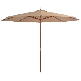 Sombrilla de jardín con palo de madera 350 cm gris topo de , Sombrillas - Ref: Foro24-44530, Precio: 133,18 €, Descuento: %