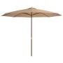 Sombrilla de jardín con palo de madera 350 cm gris topo de , Sombrillas - Ref: Foro24-44530, Precio: 131,03 €, Descuento: %