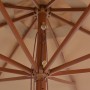 Garden umbrella with wooden pole 350 cm taupe by , Umbrellas - Ref: Foro24-44530, Price: 133,18 €, Discount: %