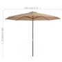 Gartenschirm mit Holzstange 350 cm taupe von , Sonnenschirme - Ref: Foro24-44530, Preis: 133,18 €, Rabatt: %