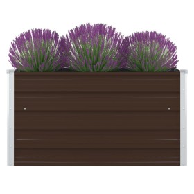 Jardinera elevada de acero galvanizado marrón 100x100x45 cm de vidaXL, Maceteros y jardineras - Ref: Foro24-47023, Precio: 52...