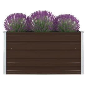 Raised brown galvanized steel planter 100x100x45 cm by vidaXL, Pots and planters - Ref: Foro24-47023, Price: 47,24 €, Discoun...