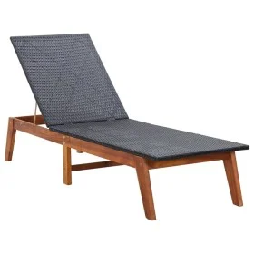 Massive Sonnenliege aus Akazienholz und synthetischem Rattan von vidaXL, Liegen - Ref: Foro24-46031, Preis: 141,78 €, Rabatt: %