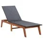 Tumbona de madera maciza de acacia y ratán sintético by vidaXL, Loungers - Ref: Foro24-46031, Price: 141,78 €, Discount: %