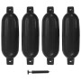 Parachoques para barco 4 unidades PVC negro 58,5x16,5 cm