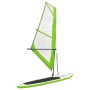 Tabla de paddle surf inflable con vela verde y blanca