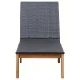 Tumbona de madera maciza de acacia y ratán sintético by vidaXL, Loungers - Ref: Foro24-46031, Price: 141,78 €, Discount: %