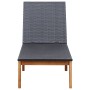 Tumbona de madera maciza de acacia y ratán sintético by vidaXL, Loungers - Ref: Foro24-46031, Price: 143,75 €, Discount: %