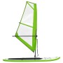 Tabla de paddle surf inflable con vela verde y blanca