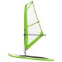 Tabla de paddle surf inflable con vela verde y blanca