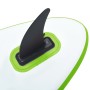 Tabla de paddle surf inflable con vela verde y blanca