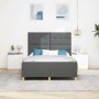 Estructura de cama con cabecera Gris oscuro 160 x 200 cm tela