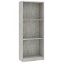 3-tier engineered wood concrete shelf 40x24x109 cm by vidaXL, Bookcases and shelves - Ref: Foro24-800832, Price: 37,21 €, Dis...