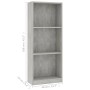 3-tier engineered wood concrete shelf 40x24x109 cm by vidaXL, Bookcases and shelves - Ref: Foro24-800832, Price: 37,21 €, Dis...