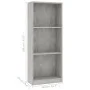 3-tier engineered wood concrete shelf 40x24x109 cm by vidaXL, Bookcases and shelves - Ref: Foro24-800832, Price: 32,27 €, Dis...