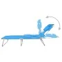 Folding lounger with head cushion turquoise blue steel by , Loungers - Ref: Foro24-310332, Price: 64,92 €, Discount: %
