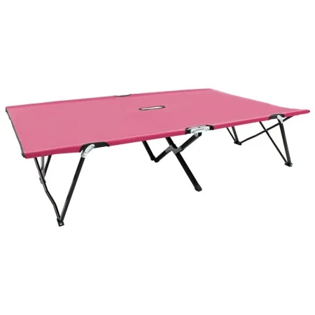 Pink steel folding double lounger by , Loungers - Ref: Foro24-310353, Price: 112,57 €, Discount: %
