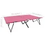 Pink steel folding double lounger by , Loungers - Ref: Foro24-310353, Price: 112,57 €, Discount: %
