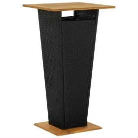 Synthetic rattan and black acacia wood high table 60x60x110 cm by , Garden tables - Ref: Foro24-313463, Price: 151,44 €, Disc...