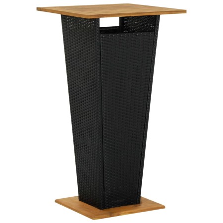 Mesa alta ratán sintético y madera de acacia negro 60x60x110 cm de , Mesas de jardín - Ref: Foro24-313463, Precio: 154,18 €, ...
