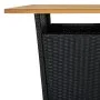 Synthetic rattan and black acacia wood high table 60x60x110 cm by , Garden tables - Ref: Foro24-313463, Price: 151,44 €, Disc...