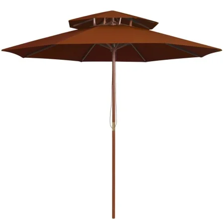 Zweistöckiger Mastschirm aus Terrakottaholz, 270 cm von , Sonnenschirme - Ref: Foro24-313765, Preis: 94,13 €, Rabatt: %
