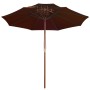 Sombrilla de dos pisos palo de madera terracota 270 cm de , Sombrillas - Ref: Foro24-313765, Precio: 96,34 €, Descuento: %