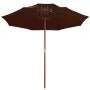 Zweistöckiger Mastschirm aus Terrakottaholz, 270 cm von , Sonnenschirme - Ref: Foro24-313765, Preis: 94,13 €, Rabatt: %
